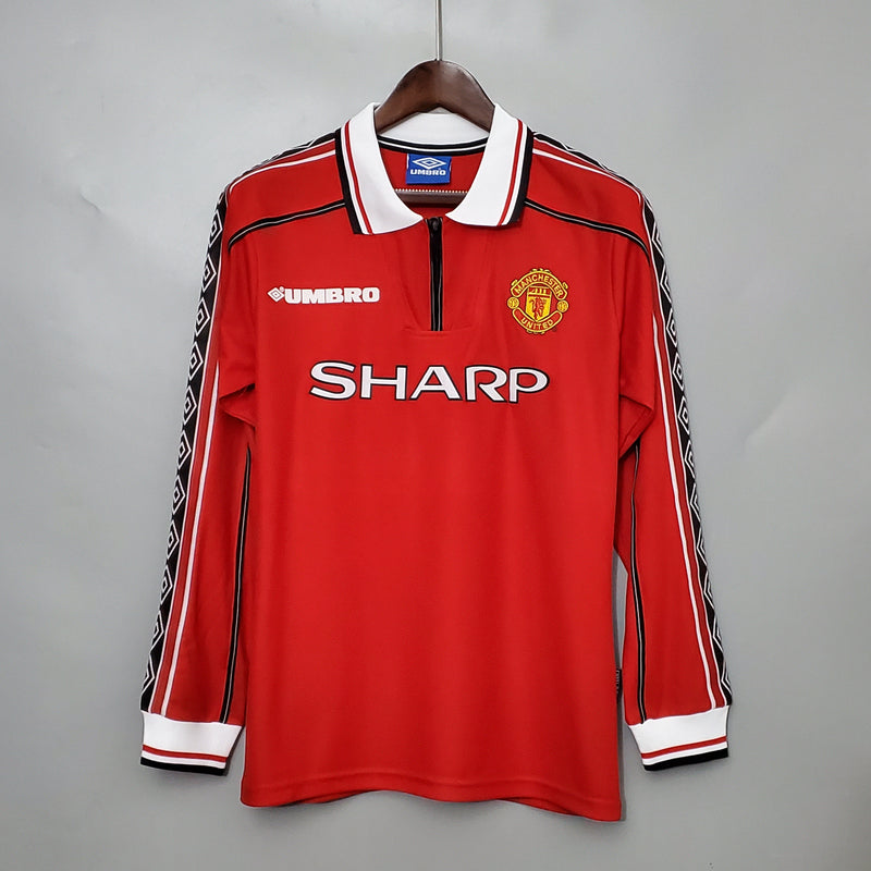 Camisa Manchester United Retro Manga Longa Home 1998/99