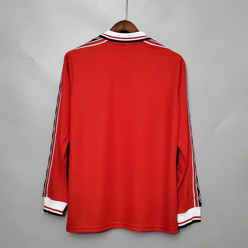 Camisa Manchester United Retro Manga Longa Home 1998/99