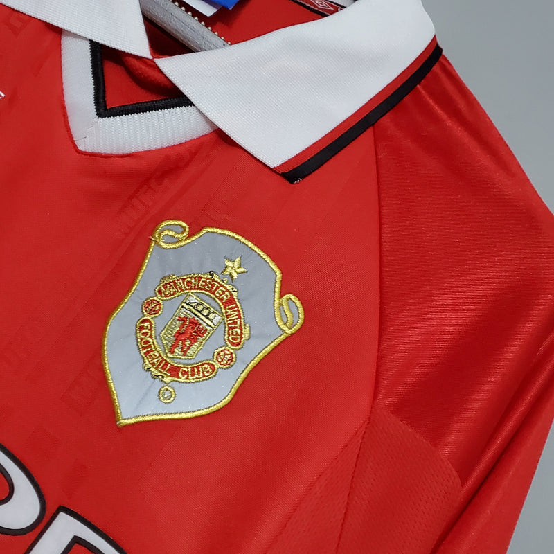 Camisa Manchester United Retro Manga Larga Home 1999/00