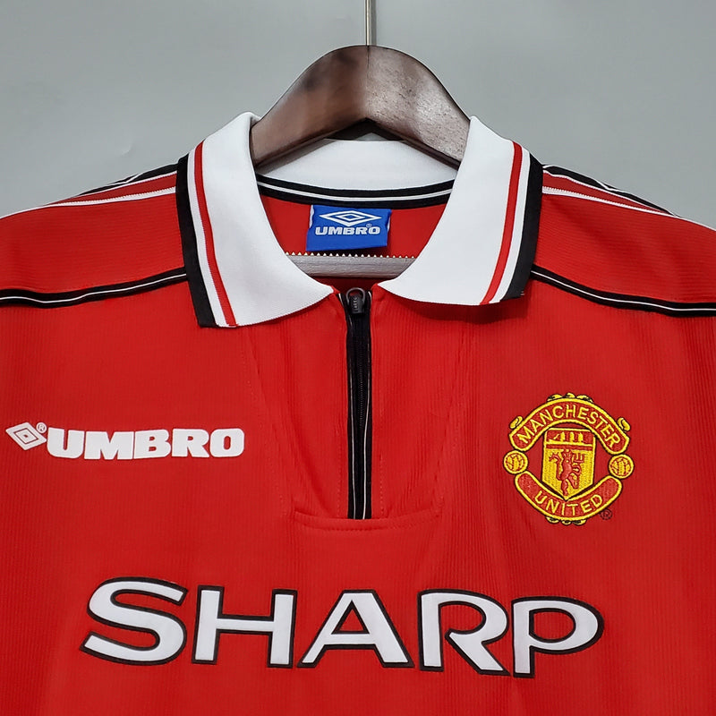 Camisa Manchester United Retro Manga Longa Home 1998/99