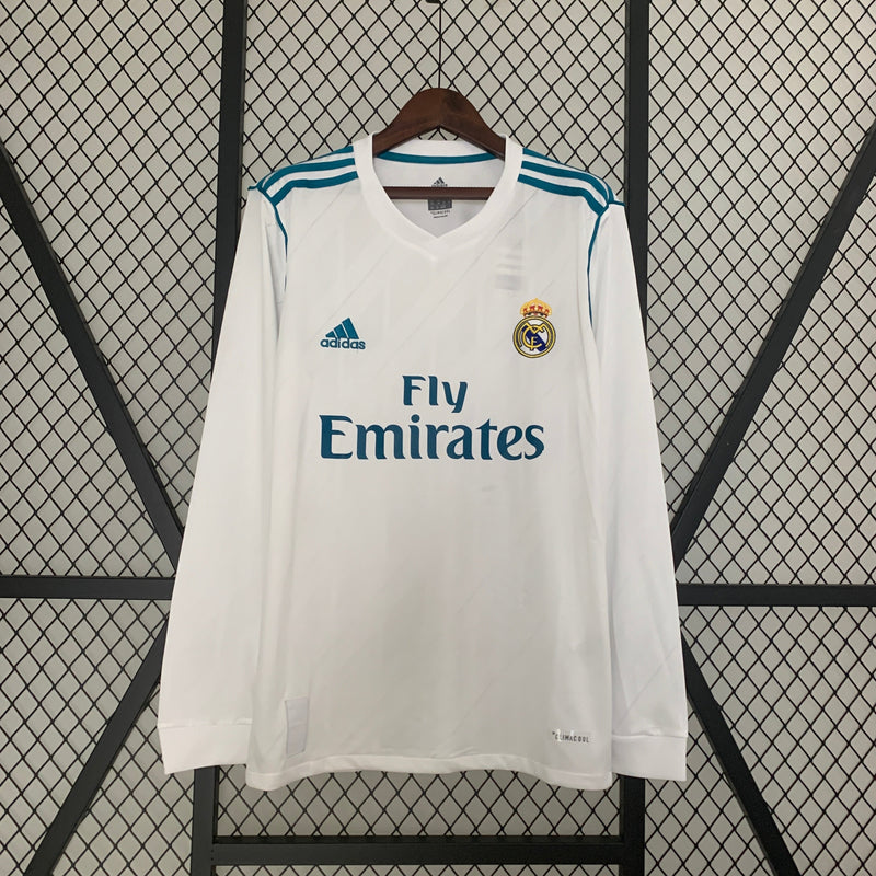 Camisa Real Madrid Retro Manga Longa Home 2017/18