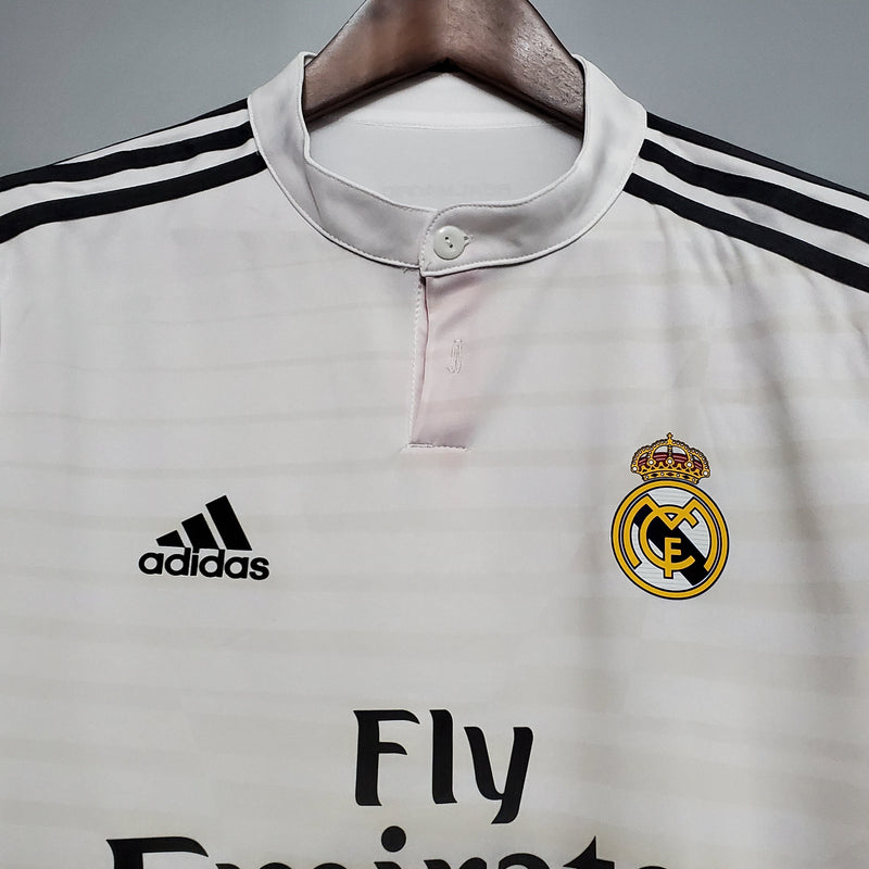 Camisa Real Madrid Retro Manga Larga Home 2014/15